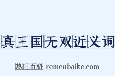 真三国无双近义词是什么意思的图片